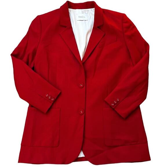 Racil Red Double Breasted Wool Blazer - Picture 2 of 12